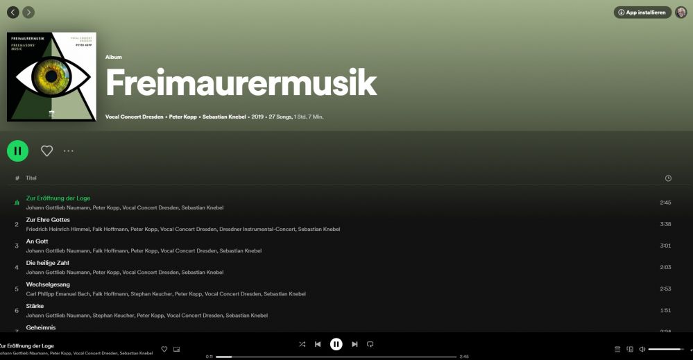 Freimaurermusik / Spotify